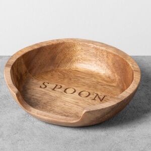 Hearth & Hand with Magnolia Acacia Rustic Wood Spoon Rest Wooden Spoon Tray